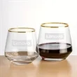 Tucson Gold Rim Stemless Wine - Deep Etch | https://www.bestnamebadges.com