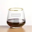 Tucson Gold Rim Stemless Wine - Deep Etch | https://www.bestnamebadges.com