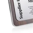 Reston Plaque - Walnut Finish/Silver | https://www.bestnamebadges.com
