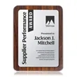 Reston Plaque - Walnut Finish/Silver | https://www.bestnamebadges.com