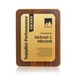 Reston Plaque - Walnut Finish/Gold | https://www.bestnamebadges.com