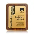 Reston Plaque - Walnut Finish/Gold | https://www.bestnamebadges.com