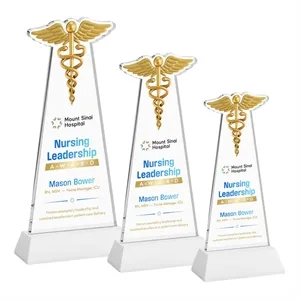 Caduceus VividPrint™ Award on Hartford Base - White