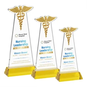 Caduceus VividPrint™ Award on Hartford Base - Gold