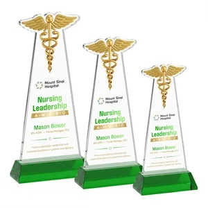 Caduceus VividPrint™ Award on Hartford Base - Green