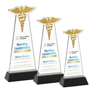 Caduceus VividPrint™ Award on Hartford Base - Black