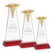 Caduceus Award on Hartford Base - Red | https://www.bestnamebadges.com