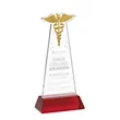 Caduceus Award on Hartford Base - Red | https://www.bestnamebadges.com