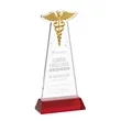Caduceus Award on Hartford Base - Red | https://www.bestnamebadges.com