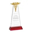 Caduceus Award on Hartford Base - Red | https://www.bestnamebadges.com