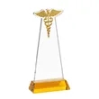 Caduceus Award on Hartford Base - Amber | https://www.bestnamebadges.com