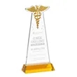 Caduceus Award on Hartford Base - Amber | https://www.bestnamebadges.com