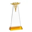 Caduceus Award on Hartford Base - Amber | https://www.bestnamebadges.com