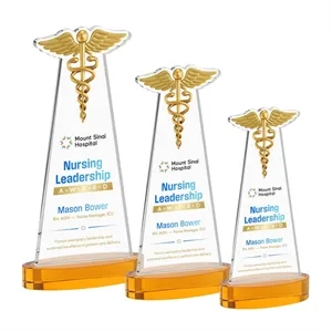 Caduceus VividPrint™ Award on Alberton Base - Amber
