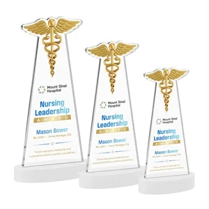 Caduceus VividPrint™ Award on Alberton Base - White