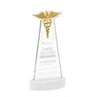 Caduceus Award on Alberton Base - White | https://www.bestnamebadges.com