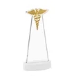 Caduceus Award on Alberton Base - White | https://www.bestnamebadges.com
