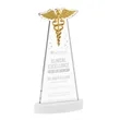 Caduceus Award on Alberton Base - White | https://www.bestnamebadges.com