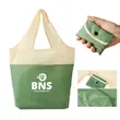 Foldable Grocery Nylon Tote Bag W/ Handle RPET Two-Tone | https://www.bestnamebadges.com