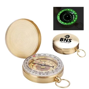 Travel Camping Vintage Brass Pocket Compass Survival Luminou