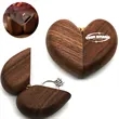 Walnut Wood Heart Shaped Jewelry Ring Box Storage Case | https://www.bestnamebadges.com