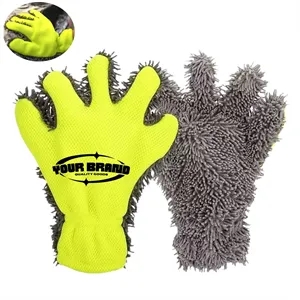 Microfiber 5 Fingers Double Side Car Wash Cleaning Gloves