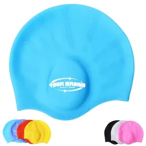 Unisex Waterproof Ear Protect Silicone Swimming Cap