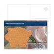 Post Card with Piggy Bank Cork Coaster | https://www.bestnamebadges.com