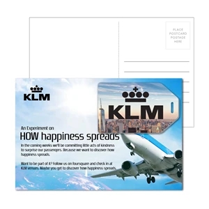 Post Card with Full Color HangTag Shaped Luggage Tag | https://www.bestnamebadges.com