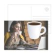 Post Card with Full Color Coffee Cup Coaster | https://www.bestnamebadges.com