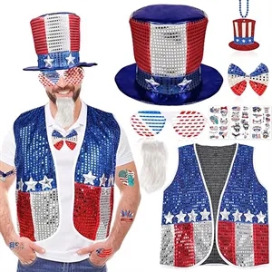 Hats Necklaces Stickers Bow Goats Beard Patriotic Sunglasses