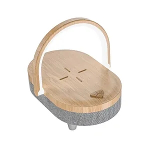 Bedside Table Lamp with Wireless Charger Bluetooth Speaker