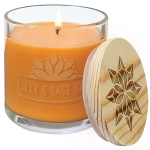 14oz Bright Citrus Candle in Glass Holder w/ Wood Lid