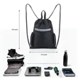 Waterproof Nylon Drawstring Backpack With Shoe Compartment | https://www.bestnamebadges.com