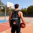 Waterproof Nylon Drawstring Backpack With Shoe Compartment | https://www.bestnamebadges.com
