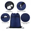 Waterproof Nylon Drawstring Backpack W/ Front Zipper Pocket | https://www.bestnamebadges.com