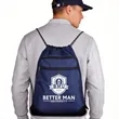 Waterproof Nylon Drawstring Backpack W/ Front Zipper Pocket | https://www.bestnamebadges.com