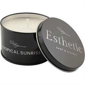 5.3 oz. Tropical Sunrise Candle in a Black Metal Tin
