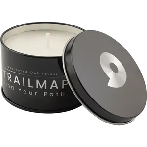 5.3 oz. Weathered Oak Candle in a Black Metal Tin