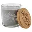 14 oz. Weathered Oak Candle in a Glass Holder with Cork Lid | https://www.bestnamebadges.com