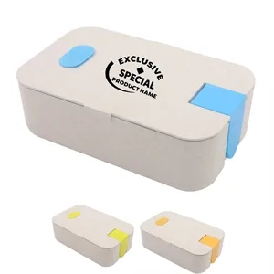 Wheat Straw Lunch Bento Box Set with Phone Stand