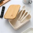 Bamboo Lid Straw Bento Box Set With Tableware | https://www.bestnamebadges.com