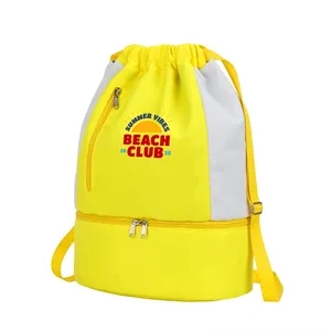 8 Can Insulated Nylon Drawstring Cooler Backpack