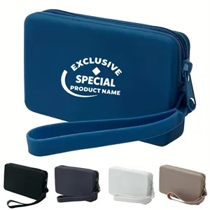 Portable Silicone Card/Coin Holder With Lanyard