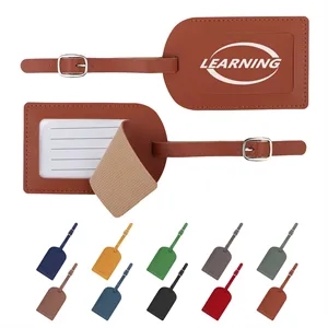 4.3"x2.8" PU Leather Luggage Tags W/ Privacy Cover