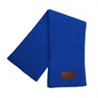 Vertical Ribbed Knit Scarf With Custom Faux Leather Patch | https://www.bestnamebadges.com