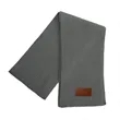 Vertical Ribbed Knit Scarf With Custom Faux Leather Patch | https://www.bestnamebadges.com
