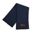 Vertical Ribbed Knit Scarf With Custom Faux Leather Patch | https://www.bestnamebadges.com