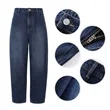Women's Mid Rise Barrel Leg Denim Jeans Pant | https://www.bestnamebadges.com