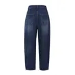 Women's Mid Rise Barrel Leg Denim Jeans Pant | https://www.bestnamebadges.com